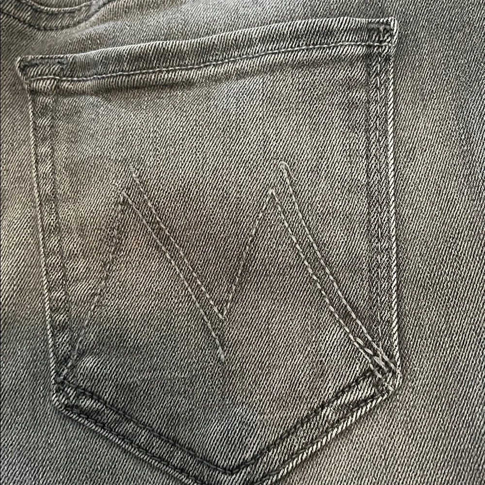 MOTHER High Waisted Looker Jeans Supermoon Grey Gray